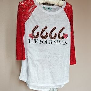 Southern Grace Red and White Long Sleeve Tee